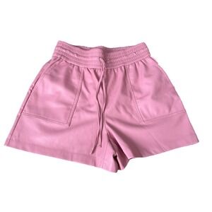 Express High Waisted Faux Leather Pull On Shorts Pink Valentines Day NWT Y2K S
